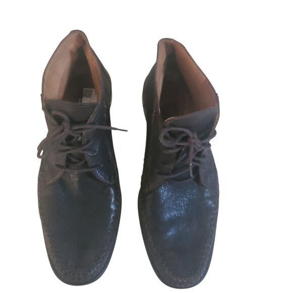 John Varvatos Handmade Italy Moc Toe Chukka Boots Brown Leather Mens 7.5 main image 5